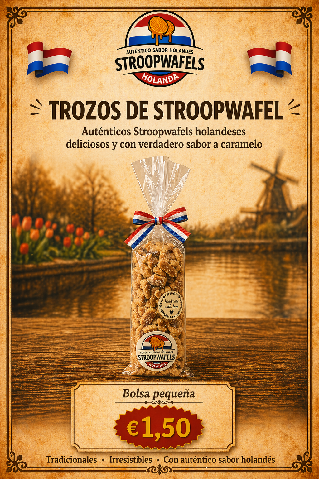 Bolsa pequeña de trozos de stroopwafel