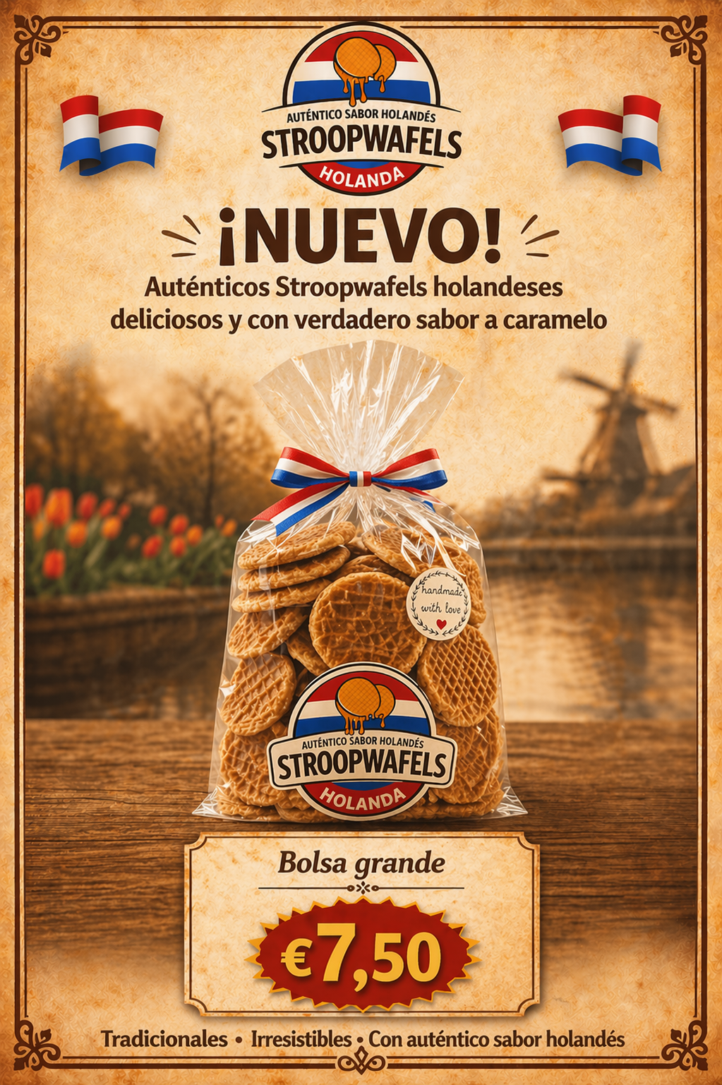 Bolsa grande stroopwafels pequeños