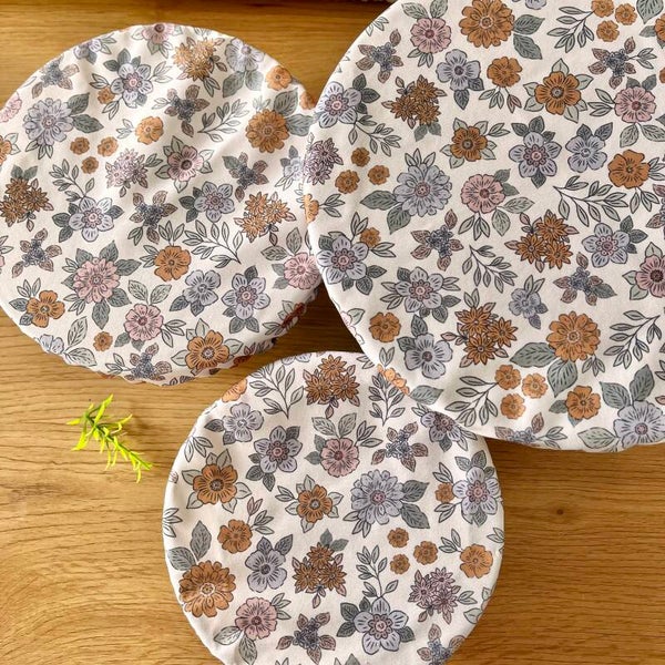 Lots de 3 couvre-bols réutilisables zéro déchet & 100% made in France🇫🇷