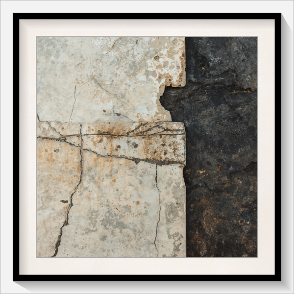 Betonwand mit Rissen