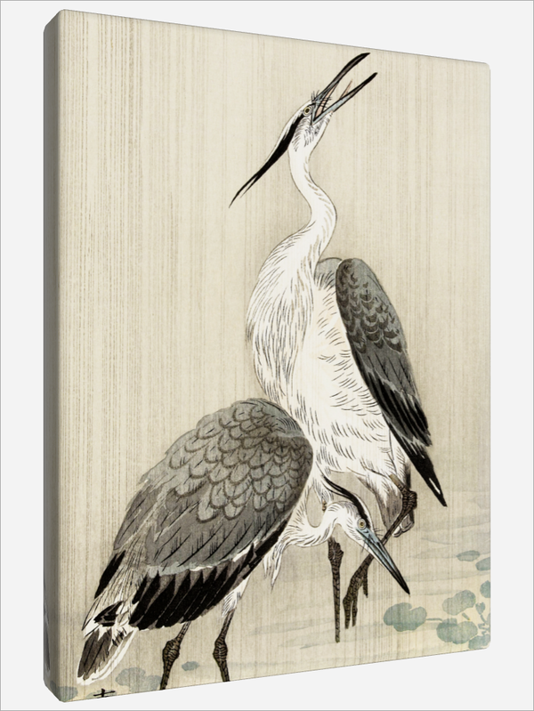 "Two Herons in the Rain"