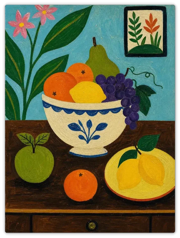 Leinwandbild im Folk Art Stil „Sonnige Ernte"
