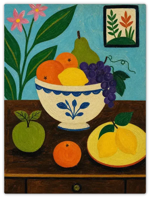 Leinwandbild im Folk Art Stil „Sonnige Ernte"