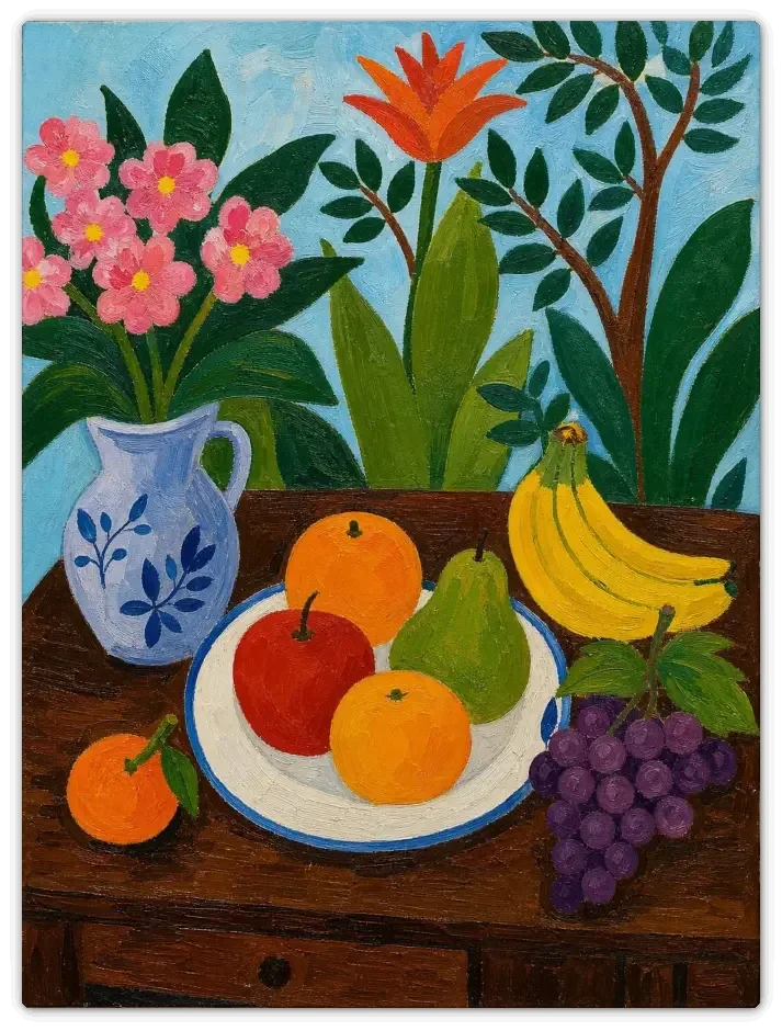 Leinwandbild im Folk Art Stil „Farben der Natur"