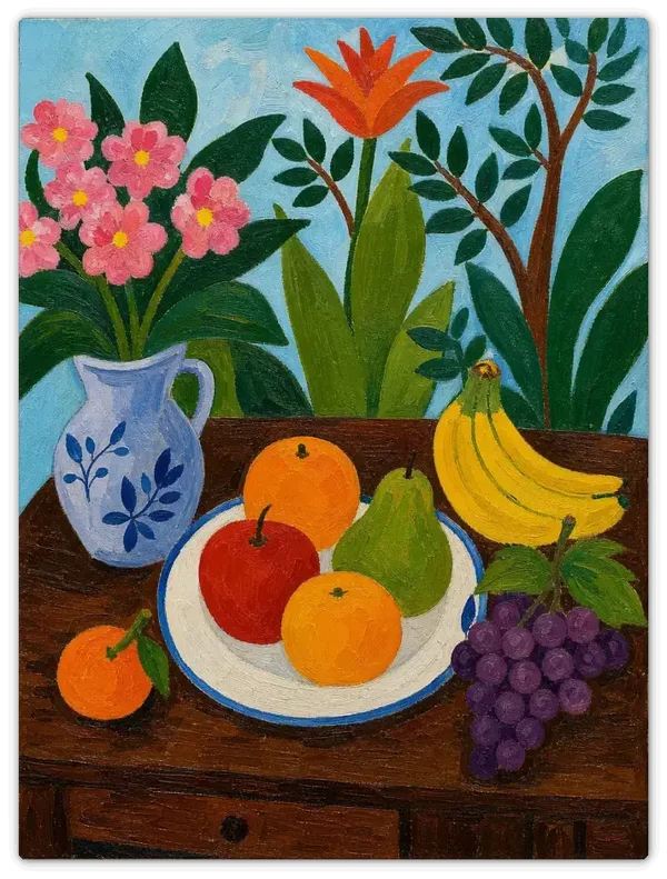 Leinwandbild im Folk Art Stil „Farben der Natur"