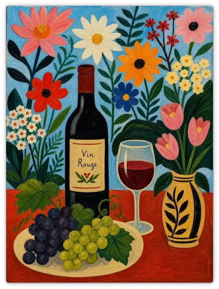Leinwandbild im Folk Art Stil „Nachmittag im Garten"