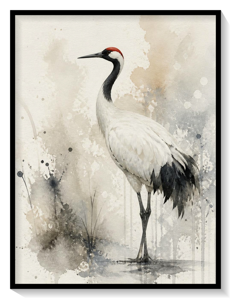 Crane in Watercolor