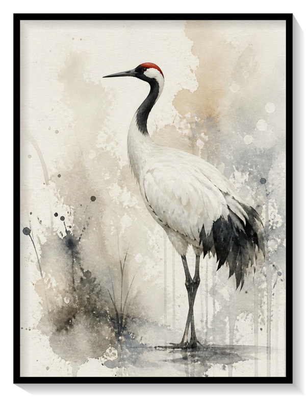 Crane in Watercolor