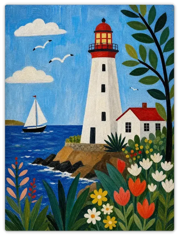 Leinwandbild im Folk Art Stil „Sichere Fahrt voraus"