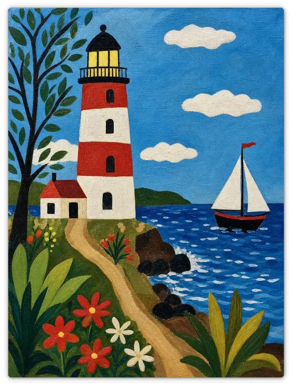 Leinwandbild im Folk Art Stil „Licht am Horizont"