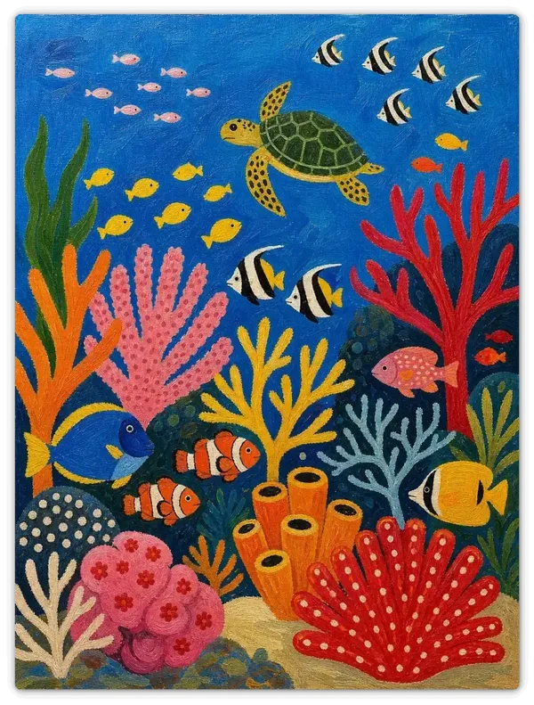 Leinwandbild im Folk Art Stil „Muster des Meeres"
