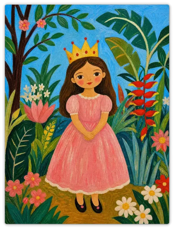 Leinwandbild im Folk Art Stil „Königin des Urwalds"