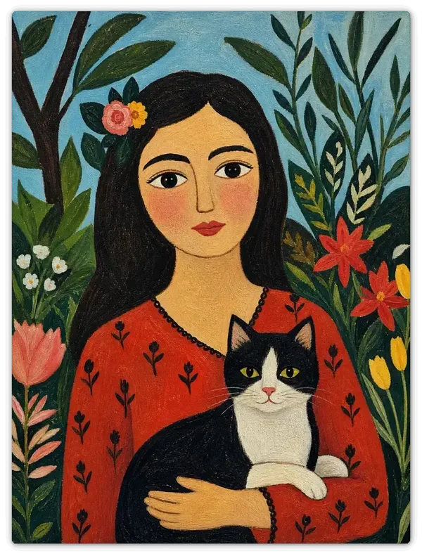 Leinwandbild im Folk Art Stil „Geborgenheit"