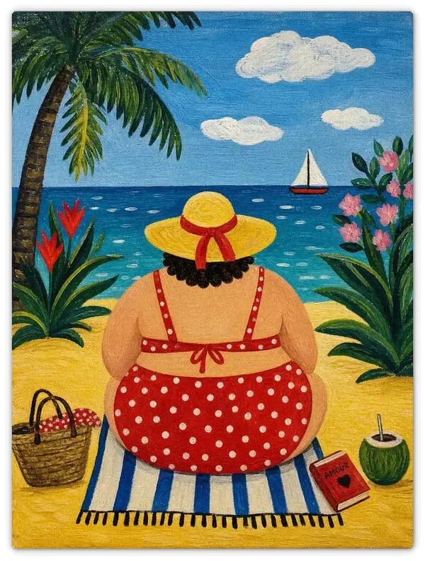 Leinwandbild im Folk Art Stil „Urlaubsmodus"