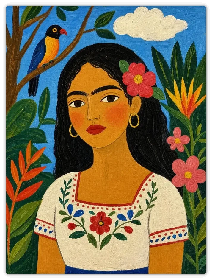 Leinwandbild im Folk Art Stil „Tropische Brise"