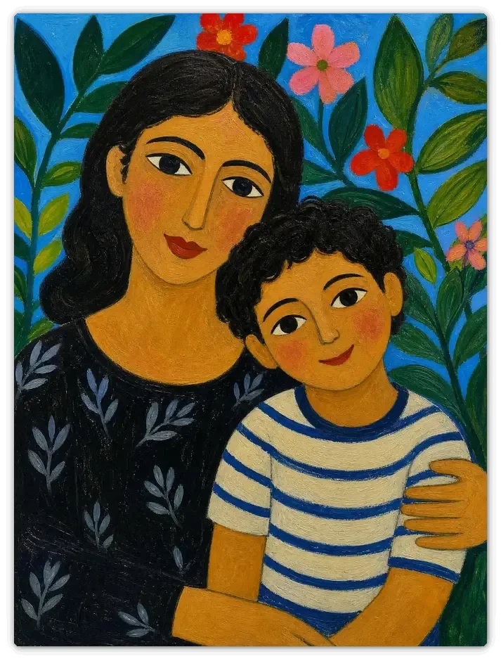 Leinwandbild im Folk Art Stil „Der Jüngste"