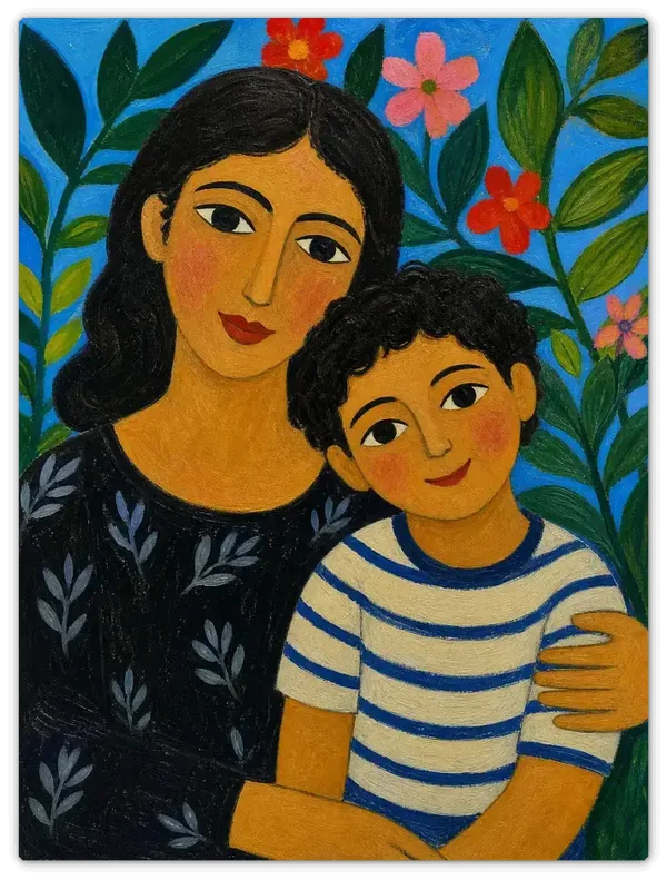 Leinwandbild im Folk Art Stil „Der Jüngste"