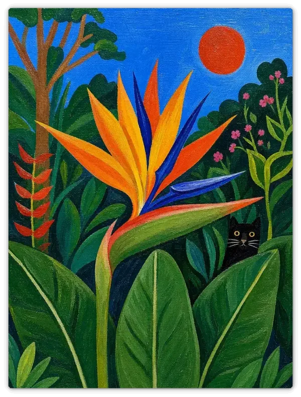 Leinwandbild im Folk Art Stil „Im Versteck"