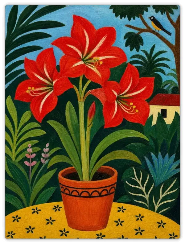 Leinwandbild im Folk Art Stil „Rote Pracht"