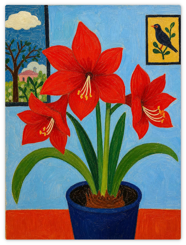 Stillleben mit roter Amaryllis