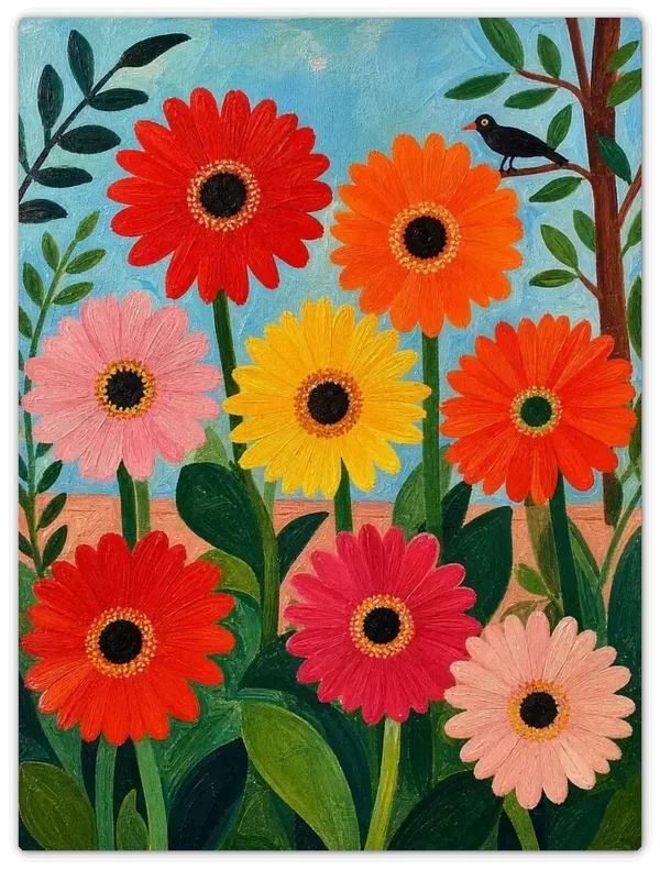 Leinwandbild im Folk Art Stil „Farbenpracht“