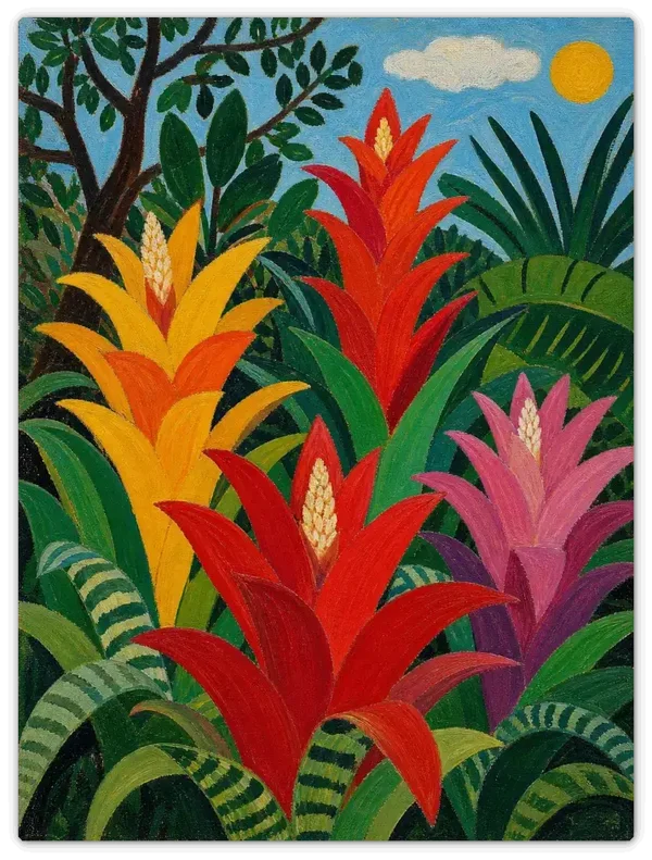 Leinwandbild im Folk Art Stil „Dschungelfarben“