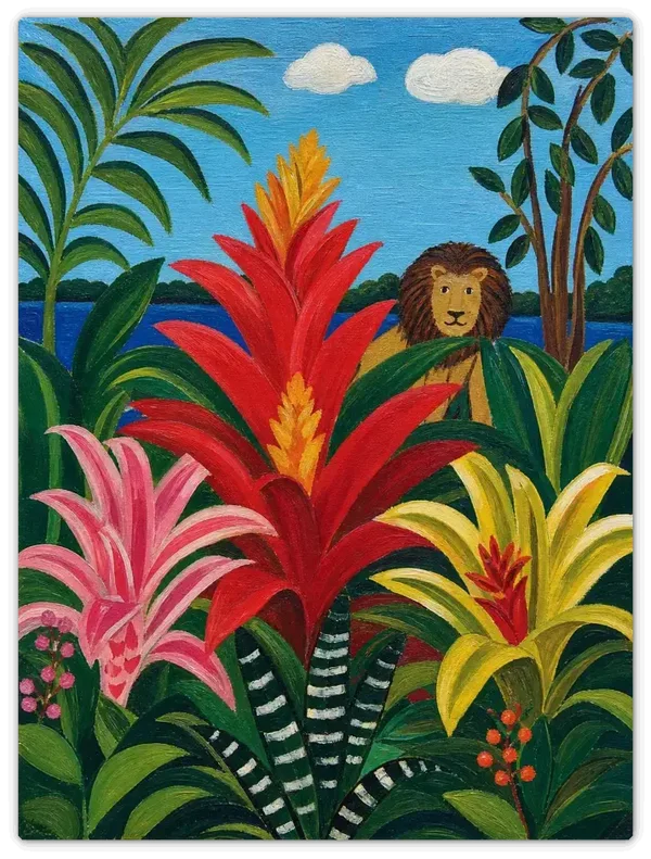Leinwandbild im Folk Art Stil „Bromelien“