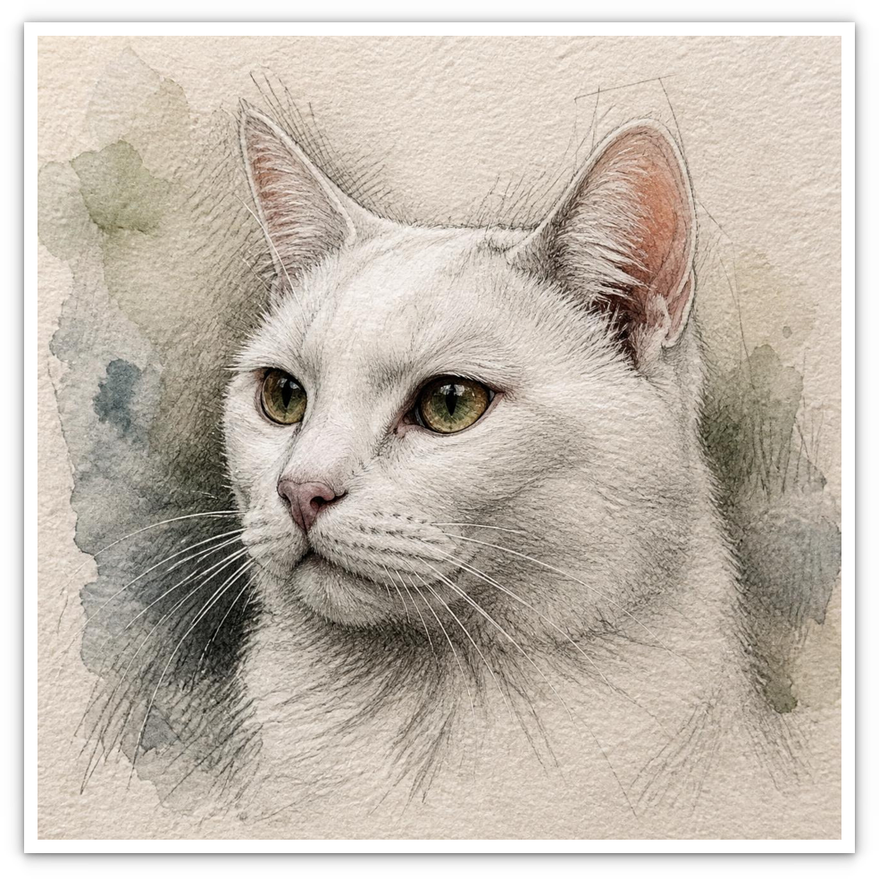 Weiße Katze