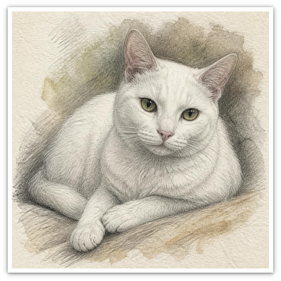Weiße Katze