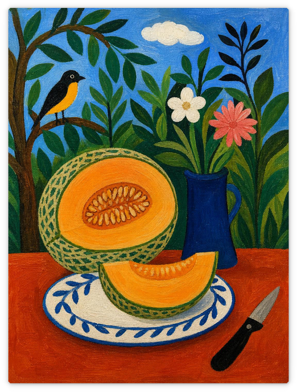 Stillleben mit Melone