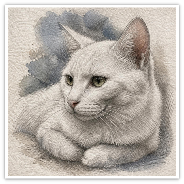 Weiße Katze