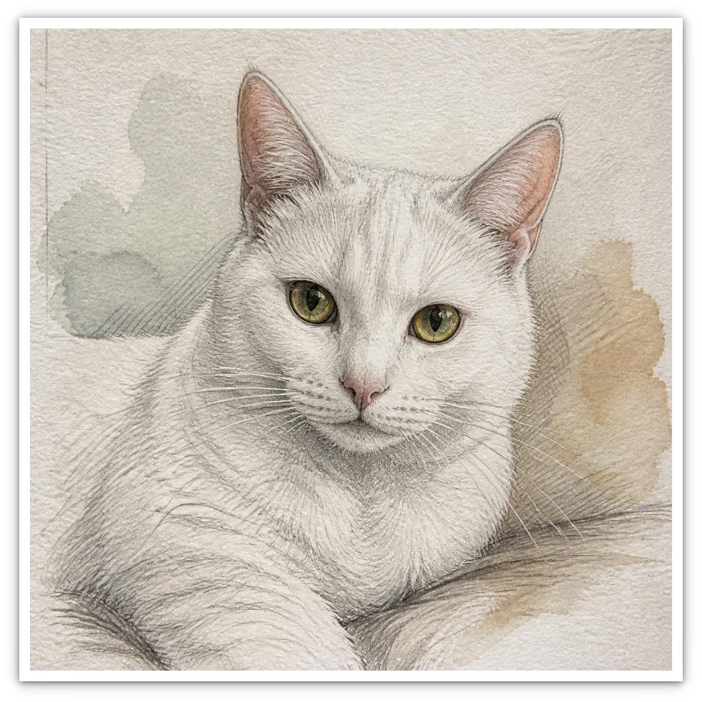 Weiße Katze