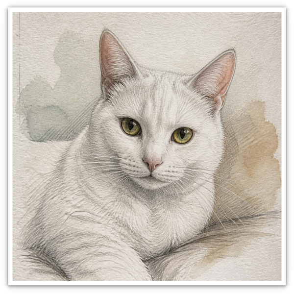 Weiße Katze