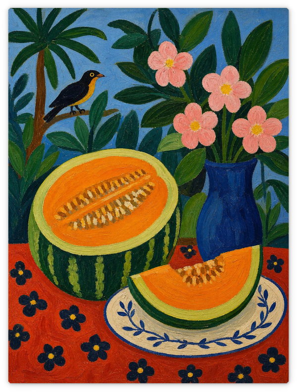 Vogel und Melone