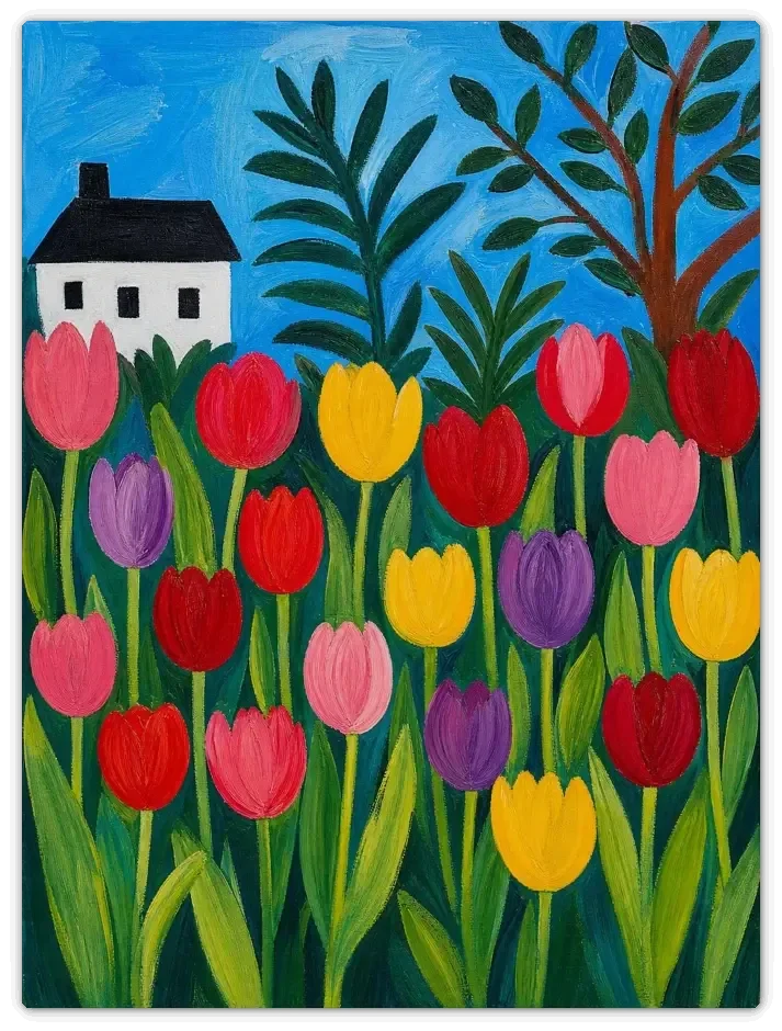 Leinwandbild im Folk Art Stil „Farbenpracht“