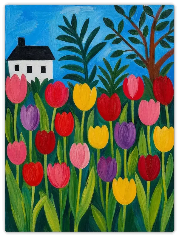 Leinwandbild im Folk Art Stil „Farbenpracht“