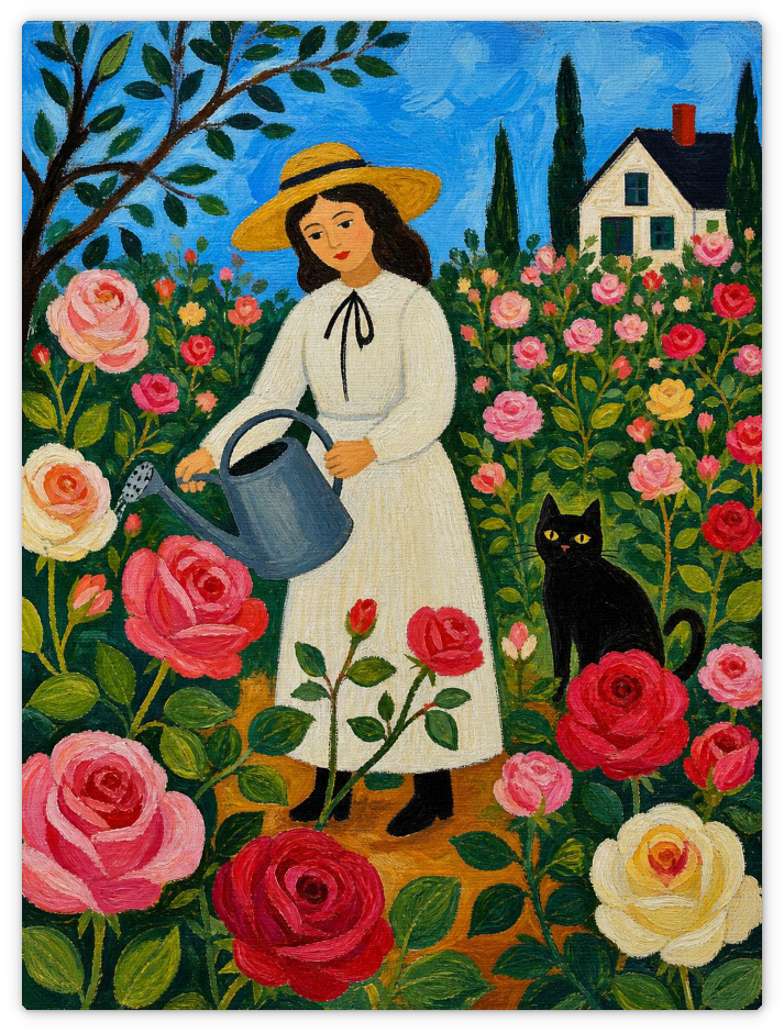 Frau und Katze