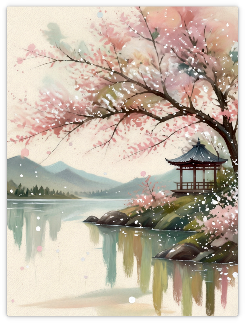 Kirschblüte am See