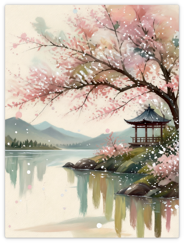Kirschblüte am See
