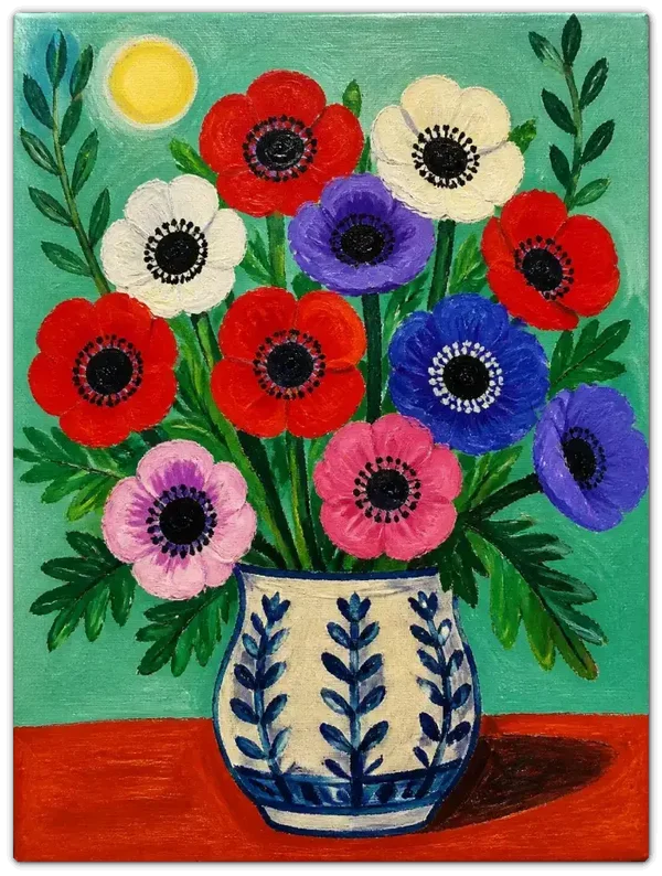 Leinwand Kunstdruck | Blumen Sommer Stillleben
