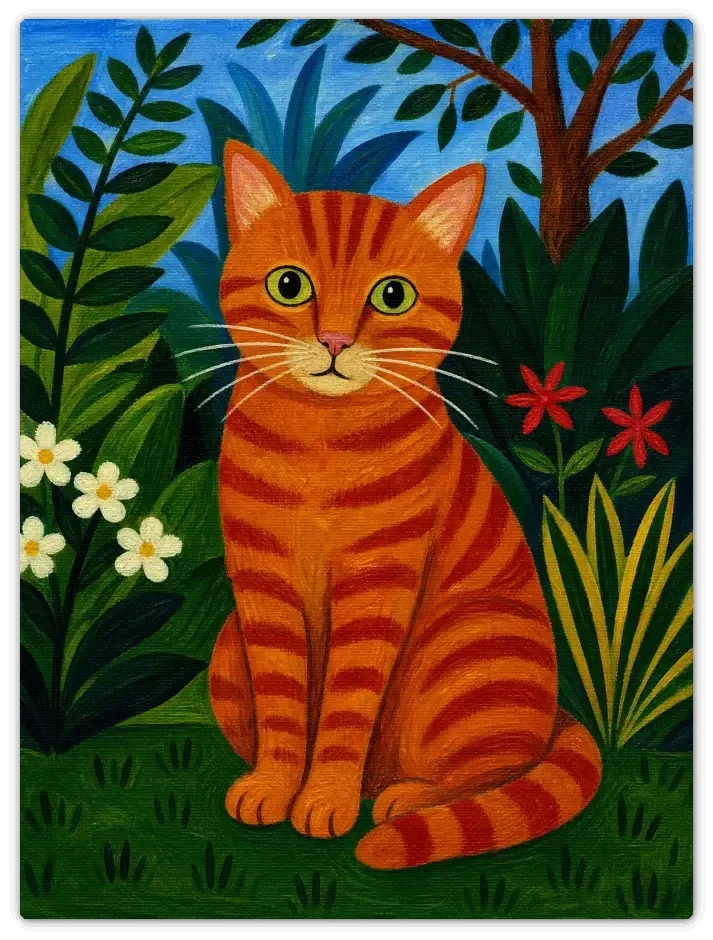 Leinwandbild im Folk Art Stil „Kleiner Gast“