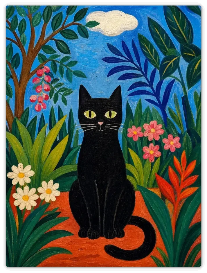 Leinwandbild im Folk Art Stil „Exotische Idylle“