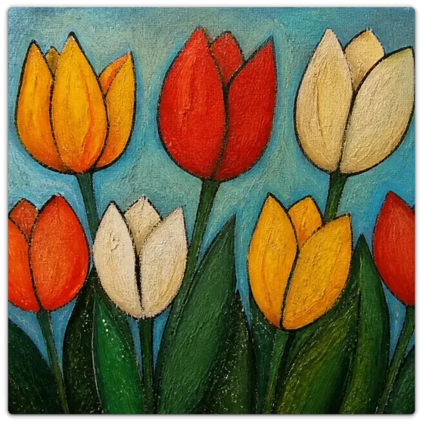 Leinwand Kunstdruck | Spring - Bunte Tulpen