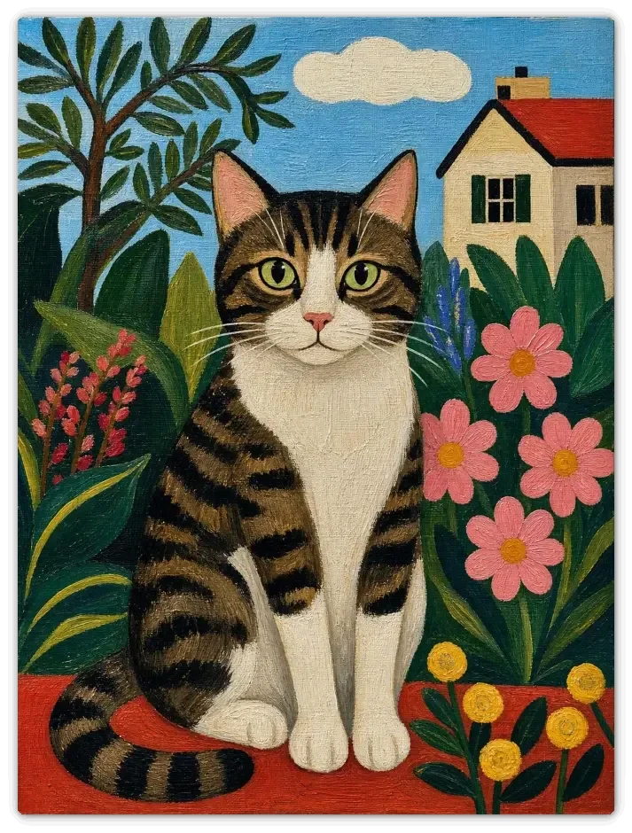 Leinwandbild im Folk Art Stil „Dschungelpfote“