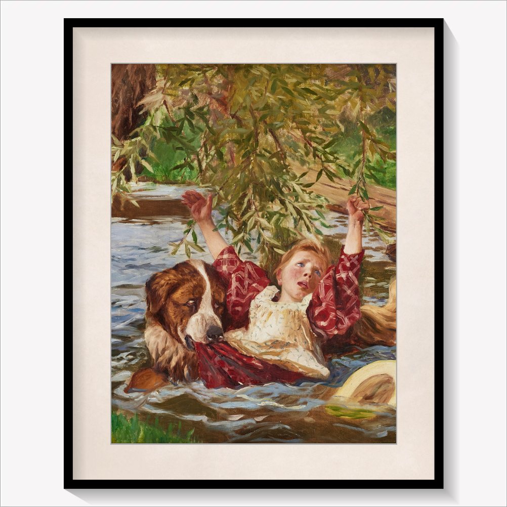 Girl and St. Bernard