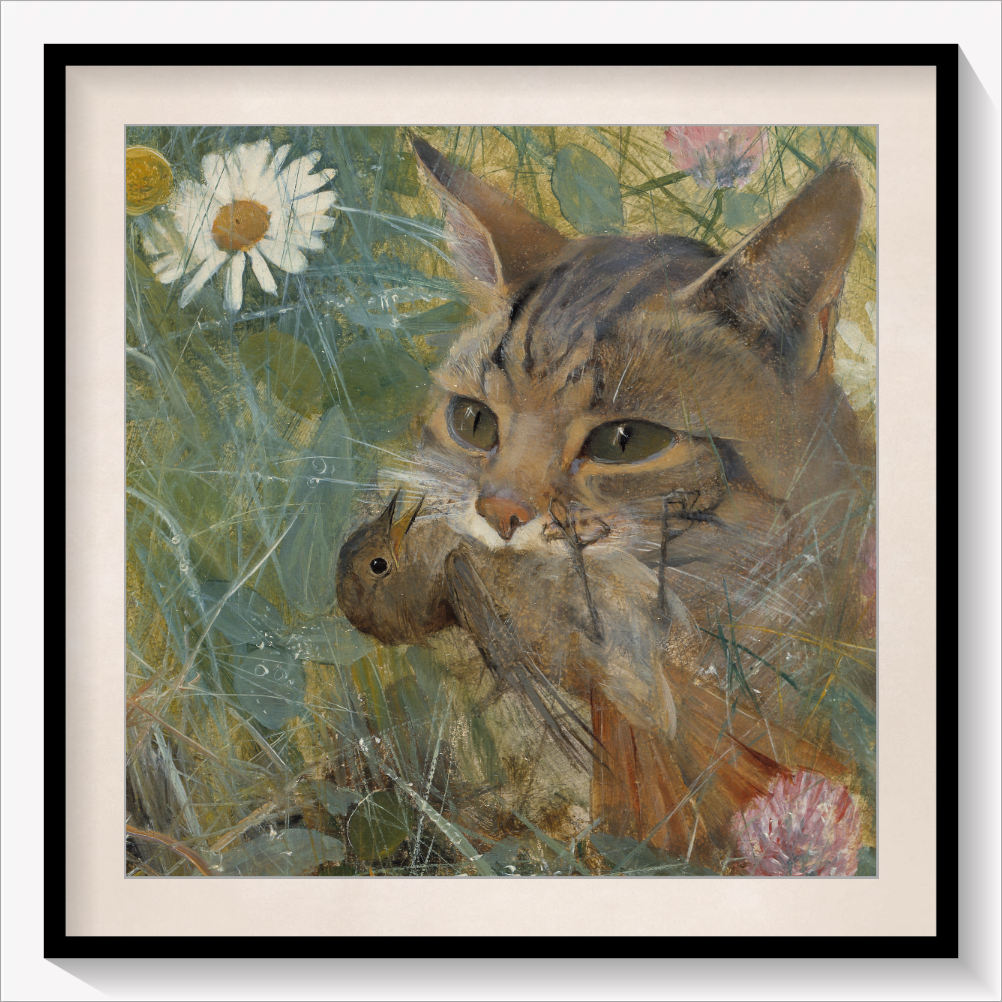 A Cat with a Young Bird