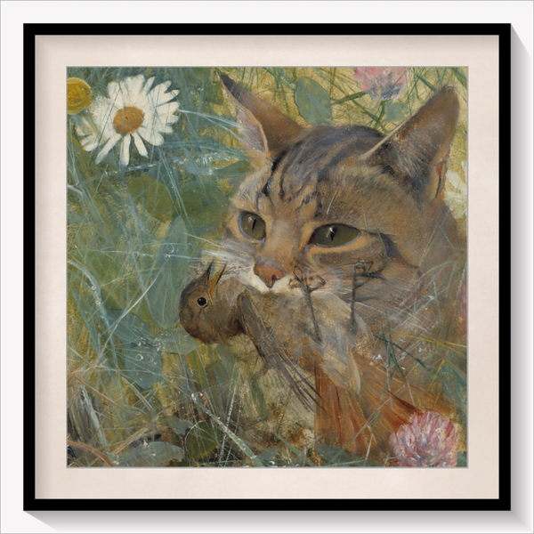 A Cat with a Young Bird