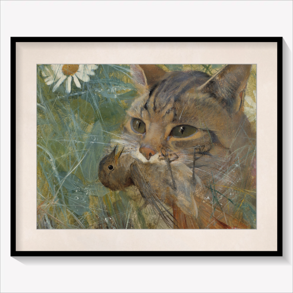 A Cat with a Young Bird