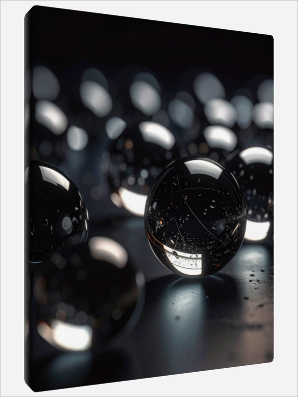"Black Glass Spheres"