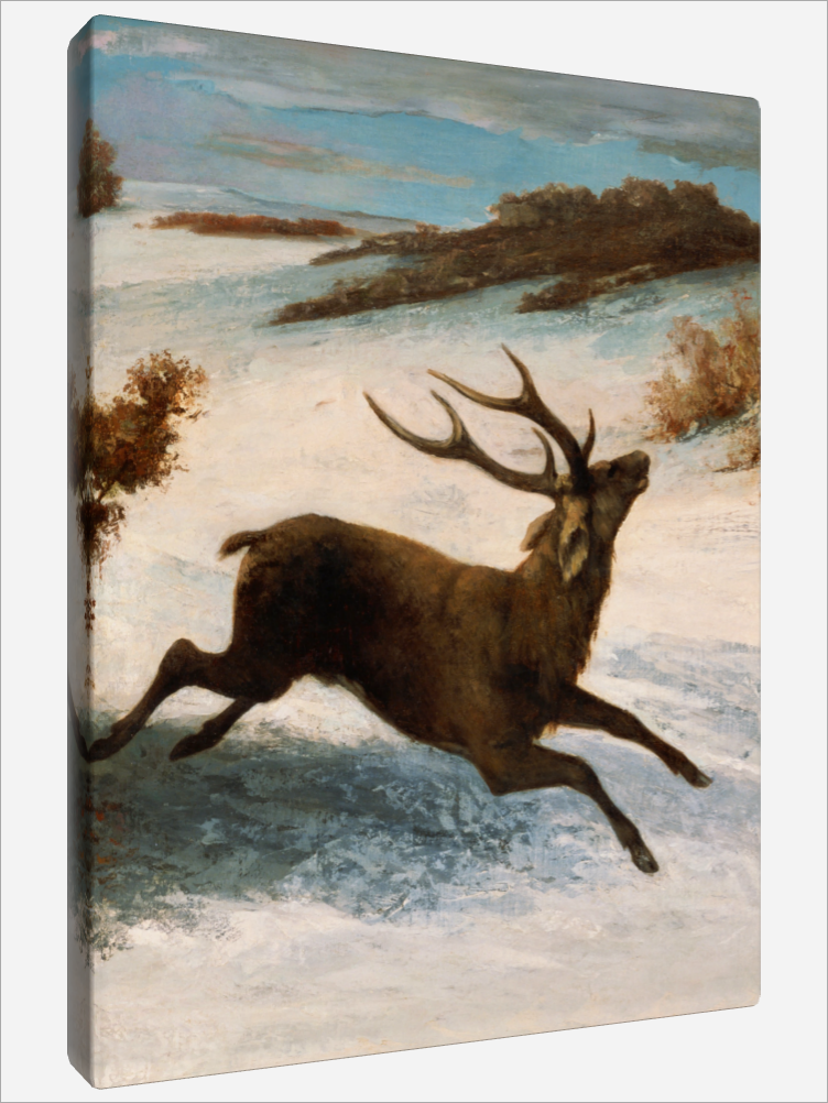 "Deer Running in the Snow"
